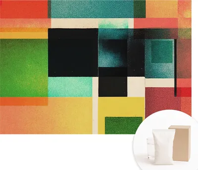 Obrázok produktu pre Samolepiaca fototapeta - Nástenné obrazy do obývacej izby - 312x219 cm - Dekoratívna fólia na stenu - Moderný dizajn na dekoráciu stien - Tapety do interiéru - Geometrická abstrakcia