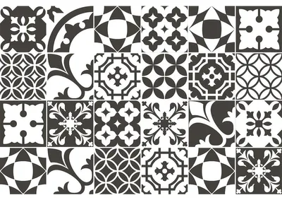 Image de Autocollants décoratifs pour meubles – 24 autocollants Cravio imitation carreaux de ciment – 24 autocollants de 10 x 10 cm