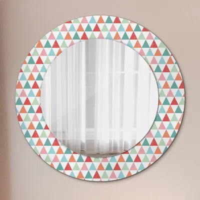 Produktbild von Wohnzimmer Spiegel - Mirror zum Wandspiegel Schlafzimmer – Schminkspiegel - Geometrisch Muster - Runder: Ø50cm