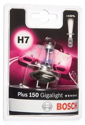 Produktbild von Bosch H7 Plus 150 Gigalight Halogen-Glühlampe für Auto-Scheinwerfer, 12 V 55 W,