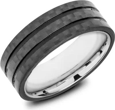 Produktbild von Ring für den Finger aus korrosionsbeständigem Edelstahl und leichtem Carbon