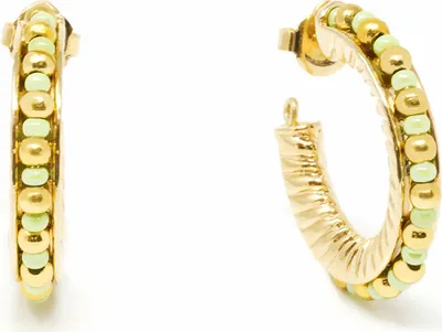 Immagine prodotto di Orecchini da donna Shabama Etiopia in ottone placcato oro verde 3 cm
