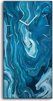Produktbild von Küchenuhr Bürouhr Leinwand Uhr Geräuschlos 30x60 Malerei Abstrakte Kunst - weiße Hände