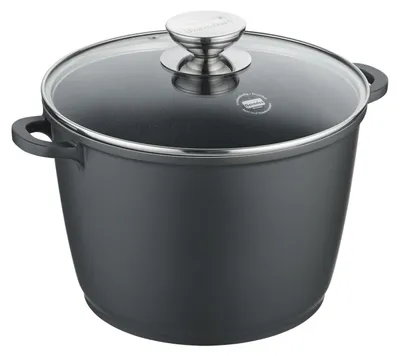 Produktbild von Gemüsetopf mit Glasdeckel 24 oder 28 cm, Aluguss, schwarz - Vario Click (neue Version)