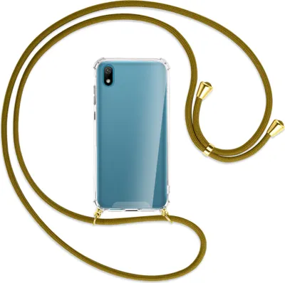 Produktbild von Handykette Backcover-Schutzhülle mit Band (Metall goldfarben) für Huawei Y5 2019 - khaki