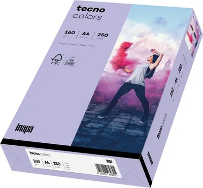 Produktbild von Multifunktionspapier tecno colors A4 160 g/qm VE=5x250 Blatt violett