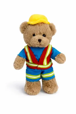 Produktbild von Teddybär Bauarbeiter 34 cm Kuscheltier Plüschtier Stofftier mit Bauarbeiter Outfit Weicher Teddy für Kinder