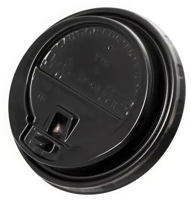 Produktbild von 200x Domdeckel mit Verschlußklappe schwarz für Pappbecher COFFEE TO GO 90mm Ø