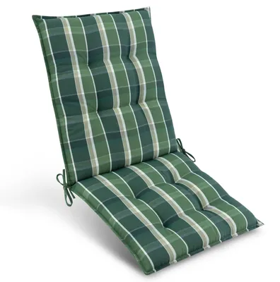 Immagine prodotto di Beautissu Premium Rivestimento per sedia a schienale basso Sun-NL, 100x50 cm, verde a quadri