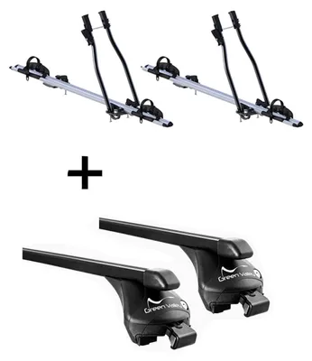 Image de 2x porte-vélos SAGITTAR + porte-vélos Quick acier L compatible avec Volvo XC90 à partir de 2015