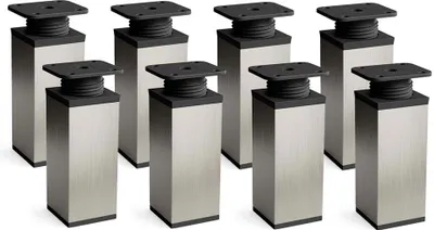 Produktbild von 8er Set sossai moderne Möbelfüße in Inox 60mm höhenverstellbar Schrankfüße Sockelfüße