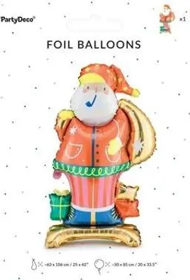 Immagine prodotto di PARTYDECO Palloncini in foil in piedi Babbo Natale mix 10147