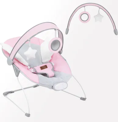 Produktbild von MoMi TULI Babywippe - 3 Vibration, 8 Melodie, Spielzeug-Stirnband, Leicht 1.7kg - Rosa