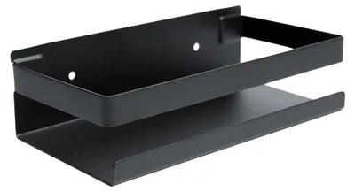 Obrázok produktu pre Sprchová polica 20 cm, čierna, obdĺžniková, nehrdzavejúca oceľ, bez vŕtania, do kúpeľne