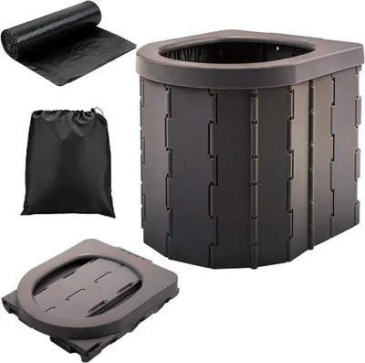 Productafbeelding van Camping Toilet - Draagbaar WC - Kamperen en Reizen - Opvouwbaar en Compact - 32.5 x 27.5 x 6.5 cm
