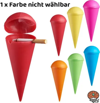 Produktbild von Strandaschenbecher in Eisform mit Deckel aus Kunststoff, Farbe nicht wählbar