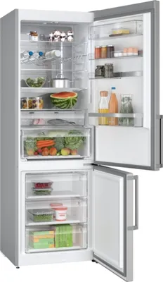 Obrázok produktu pre Bosch Series 6 Voľne stojaca kombinovaná chladnička s mrazničkou dole, 203 x 70 cm, nerezová oceľ (s ochranou proti odtlačkom prstov) KGN49AIBT