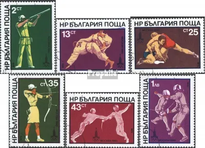 Produktbild von Briefmarken Bulgarien 1979 Mi 2853-2858 (kompl.Ausg.) gestempelt Olympische Sommerspiele 1980, Moskau