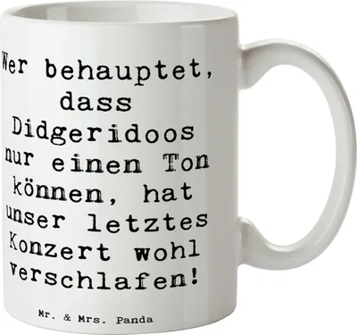 Produktbild von Mr. & Mrs. Panda Tasse Spruch Didgeridoo Konzert - Weiß - Geschenk, Kultur, Australien, Teebecher, Musiker, Instrument, Lernen, Musik, haferl, spirituell, traditionell