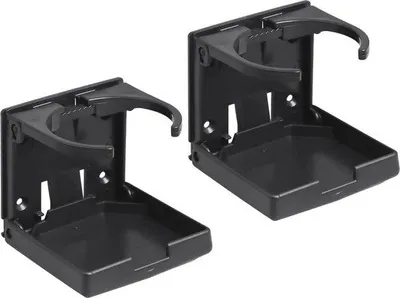 Produktbild von Famanu Becherhalter verstellbar und klappbar - Tragbar, langlebig, 2 Stück, Schwarz