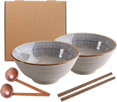 Immagine prodotto di Ciotola in Vetroceramica per ramen da 1100 ml con posate