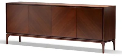 Image de Console en bois brun au design élégant pour le salon et l'entrée