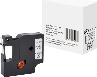 Immagine prodotto di Nastro per scrittura tipo Dymo S0720780 6mmx7m nero su bianco