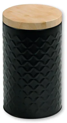 Image de KESPER Boîte de rangement Ø 11 cm Métal Noir 38246