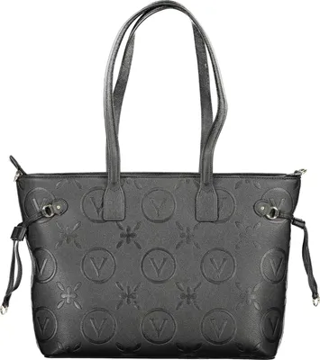 Produktbild von Schwarze Schultertasche mit Henkeln & Reißverschluss aus recyceltem Material