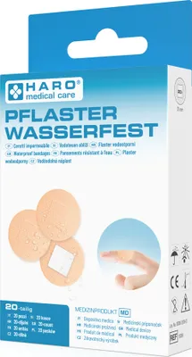 Produktbild von HARO Pflaster wasserfest rund hautfarben 20er Pack
