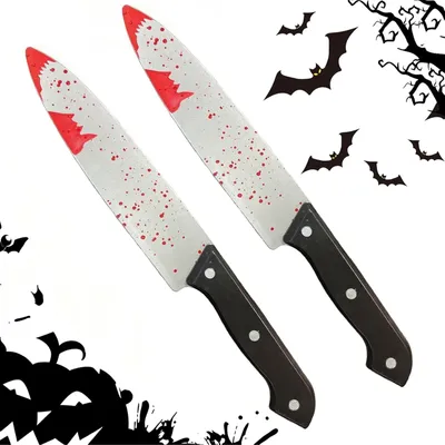 Halloween-Messer mit Blut, 30,5 cm, 2 Stück, Scream-Design