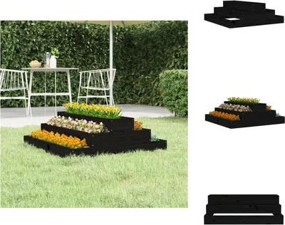 Imagen del producto de vidaXL Maceta para plantas, color , 80x80x27 cm, madera maciza de pino - Macetas y jardineras