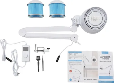 Immagine prodotto di estrattore di polvere per unghie da 55W, illuminazione regolabile, elevata potenza di aspirazione, BIANCO