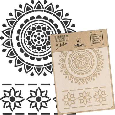 Produktbild von Malschablone für Handwerk A4 21x30cm, Orientalische Mandala Ornament Muster, Wiederverwendbare Kunststoff DIY & Scrapbooking Zeichenschablone