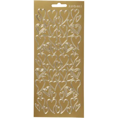Produktbild von Creativ Firmenaufkleber, Herzen, Bogen 10x23 cm, gold, 1 Bogen