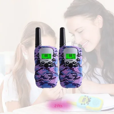 Produktbild von Kinder Walkie Talkie 2PCS Outdoor Remote Control Interaktives Spielzeug mit Hintergrundbeleuchtung LCD-Taschenlampe Urlaub Geschenk für Jungen und Mädchen