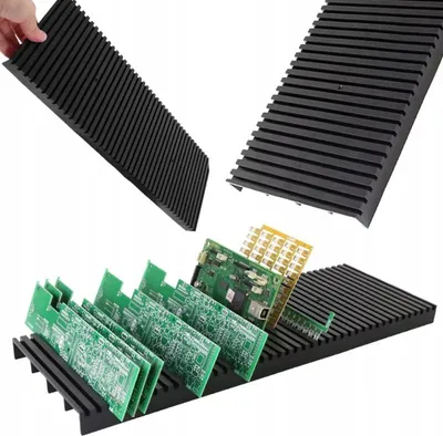 Immagine prodotto di Rosfix Vassoio Antistatico per Viti ESD – 150 Fori, 3,5-4 mm | Materiale ABS, 41 x 14,3 x 2 cm | Conservazione e Organizzazione PCB