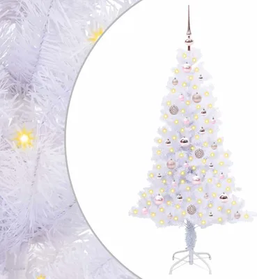 Produktbild von vidaXL Künstlicher Weihnachtsbaum Weiß 150 cm PVC und Stahl