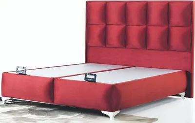 Produktbild von Casa Padrino Luxus Doppelbett Bordeauxrot / Weiß - Modernes Massivholz Bett - Moderne Schlafzimmer & Hotel Möbel - Luxus Kollektion