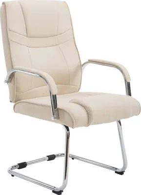 Produktbild von TPFLiving Besucherstuhl Athena Stoff Gestell Metall in Chromoptik creme