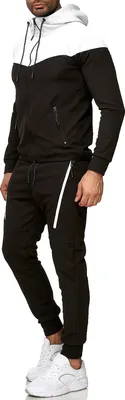 Produktbild von Herren Jogginganzug | Freizeitanzug 984 Schwarz-Weiss XXL