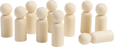 Immagine prodotto di EDUPLAY 370125 Persone e animali in legno medio Ø 2,5 x 7 cm (confezione da 10)