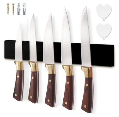 Produktbild von Magnetische Messerleiste für die Küche, Halterung für 4-6 Messer, 40 x 6 x 2 cm, Schwarz