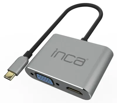 Produktbild von Inca ITPC-06TX, USB Typ-C, HDMI, USB 3.0, USB Typ-C, VGA, 5000 Mbit/s, 30 Hz, 1920 x 1080 (HD 1080), 3840 x 2160, 1080p, 2160p