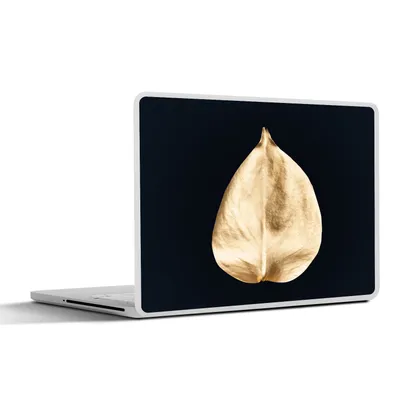 Produktbild von MuchoWow® Laptop Aufkleber Sticker Cover Blätter - Schwarz und Gold - Schwarz - Gold - Luxus 40x30 cm - Laptop Dekoration - Selbstklebend