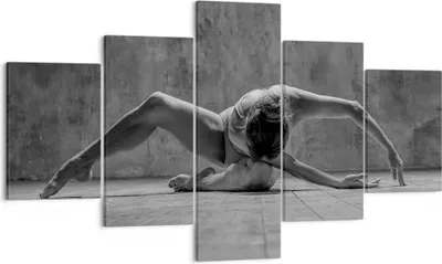 Produktbild von Bild auf Leinwand - Leinwandbild - 5 Teile - Tanz Schwarzweiß Frau - 125x70cm - Wand Bild - Wanddeko - Wandbilder - Leinwanddruck - Bilder - Wanddekoration - Leinwand bilder - Wandbild - EA125x70-4352