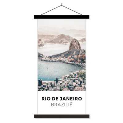 Produktbild von MuchoWow® Textilposter Brasilien - Rio - Natur - Wasser 90x180 cm mit schwarzem Rahmen - Dekoration Wohnzimmer