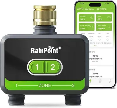 Zdjęcie produktu dla Komputer do automatycznego nawadniania z funkcją Bluetooth i 2 wyjściami do ogrodu i szklarni