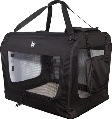 Produktbild von SPOCADO "Palace" Transportbox | 60 x 42 x 42 cm | Faltbar | 3 Reißverschluss-Öffnungen | Inkl. Liegedecke | Perfekt für Reisen | schwarz | SCO-17