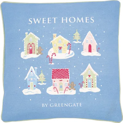 Produktbild von Greengate Kissen LAURA HOMES Hellblau 40x40 40x40 Kissenhülle